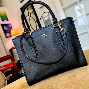 Like new black coach purse clutch with cross body strap